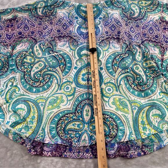 Style & Co Top 2X Multicolor Paisley Crochet Trim Sublimation Butterfly Sleeve - Picture 8 of 12